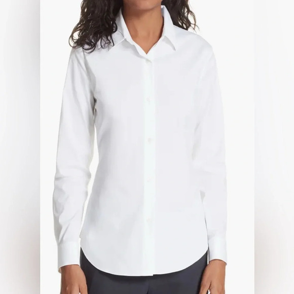 Theory Nikala Oxford Button Down Shirt in pink size Medium - Picture 1 of 12